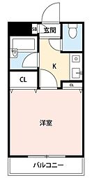 ベルファース朝霞台 1Kの間取図画像