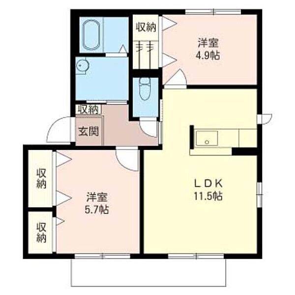 ルミエールＳ 00101｜東京都あきる野市秋留３丁目(賃貸アパート2LDK・1階・54.00㎡)の写真 その2