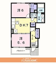 クレメントC 2DKの間取図画像