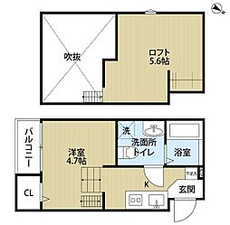 Conne 1階ワンルームの間取り