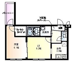 フジパレス若江岩田 1LDKの間取図画像