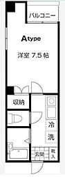 ブリヂネル堀留 1Kの間取図画像