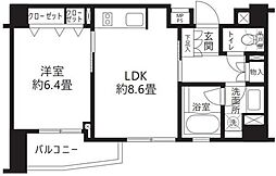 クリオ渋谷ラ・モード 6階1LDKの間取り
