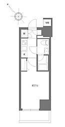 PREMIUMCUBE東十条Aria 1Kの間取図画像