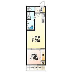 エフミライbaum 1LDKの間取図画像