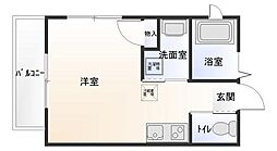 コーポ・コナン 2階ワンルームの間取り
