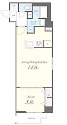 メイプルアンジュ 1階1LDKの間取り