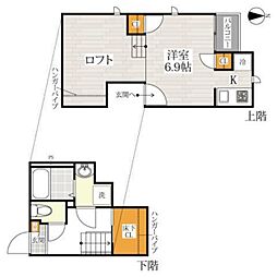 CB大和田セレーヌ 2階ワンルームの間取り