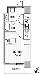 JMFレジデンス町田 6階ワンルームの間取り