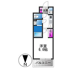 エスリード ザ・レーヴ大阪 1Kの間取図画像