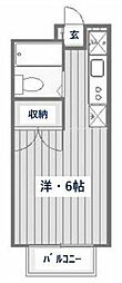 エコーハイツ 1Kの間取図画像
