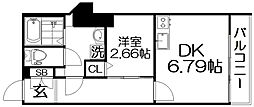 FLAT HOSHIDA 1DKの間取図画像