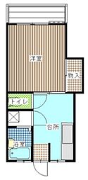 セレネ 2階1Kの間取り