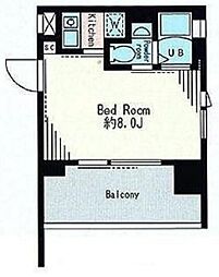 レジディア市谷薬王寺 5階1Kの間取り
