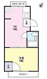 ニュー堀マンションC棟 1DKの間取図画像
