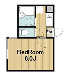 アポロ2号棟 1階1Kの間取り