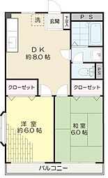 アメニティ21 2DKの間取図画像