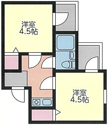 アスタック壱番館 2Kの間取図画像