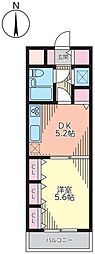 アコール桜上水 1DKの間取図画像