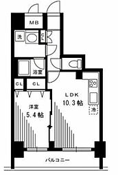 銀座レジデンス伍番館 1LDKの間取図画像