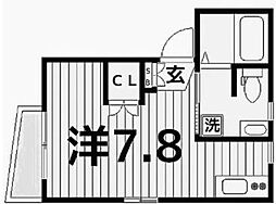 プライムコート ワンルームの間取図画像