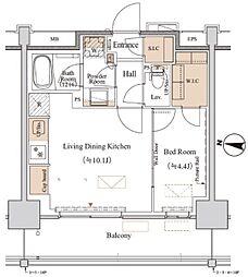 ブランシエスタ木場 1LDKの間取図画像