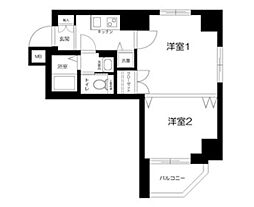 東京メトロ千代田線 湯島駅 徒歩3分の賃貸マンション 6階2Kの間取り