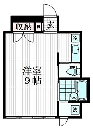 スカイワード下馬 ワンルームの間取図画像