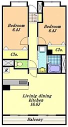 アソシエーション 2LDKの間取図画像