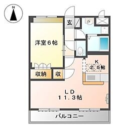 JR紀勢本線 紀三井寺駅 徒歩25分の賃貸アパート 2階1LDKの間取り