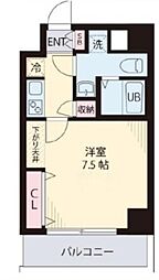 都営新宿線 森下駅 徒歩6分の賃貸マンション 2階1Kの間取り
