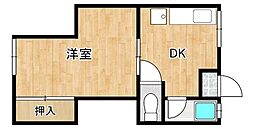 寿コーポ 1Kの間取図画像