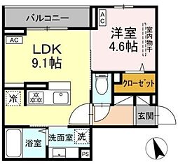 Asset-Court調布ヶ丘 3階1LDKの間取り
