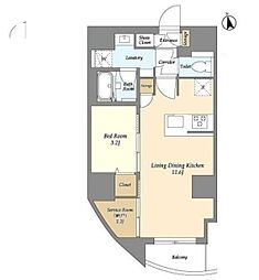 Villa Crest Higashi Ueno 1SLDKの間取図画像