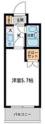 ジョイフル南林間2 1Kの間取図画像