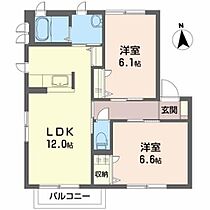 シャーメゾン・インター　Ｂ 102 ｜ 岩手県北上市北鬼柳15-141-1（賃貸アパート2LDK・1階・54.00㎡） その2