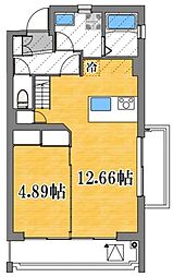 カンフローエンス・久地 1LDKの間取図画像