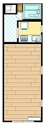 成増ハイツ 3階ワンルームの間取り