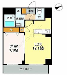 ＬＡＳＡ大崎V 2階1LDKの間取り