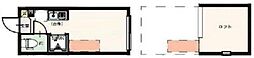 ラフォーレ中板橋 2階ワンルームの間取り