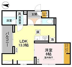 Coco Fleur 1LDKの間取図画像