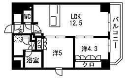 ＴＲＡＤＩＳ両国III 10階2LDKの間取り