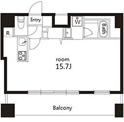 KOKORORESIDENCE ワンルームの間取図画像