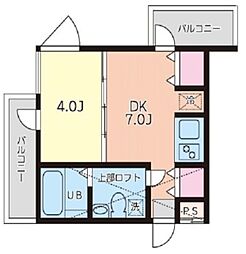 アート・フル中井 2階1DKの間取り