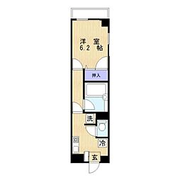エルミタージュ・3 1Kの間取図画像