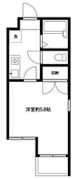 ベルテ・エフ 1Kの間取図画像
