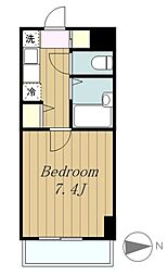 JR横浜線 町田駅 徒歩17分の賃貸マンション 2階1Kの間取り