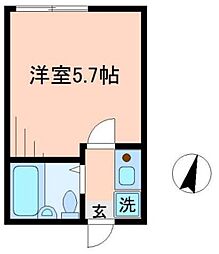 リベルテ東向島 1Kの間取図画像