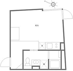 エクサム初台 3階ワンルームの間取り