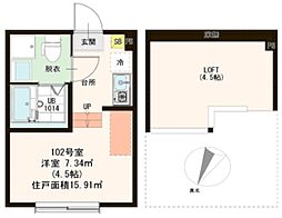 Life snap金町 1階1Kの間取り